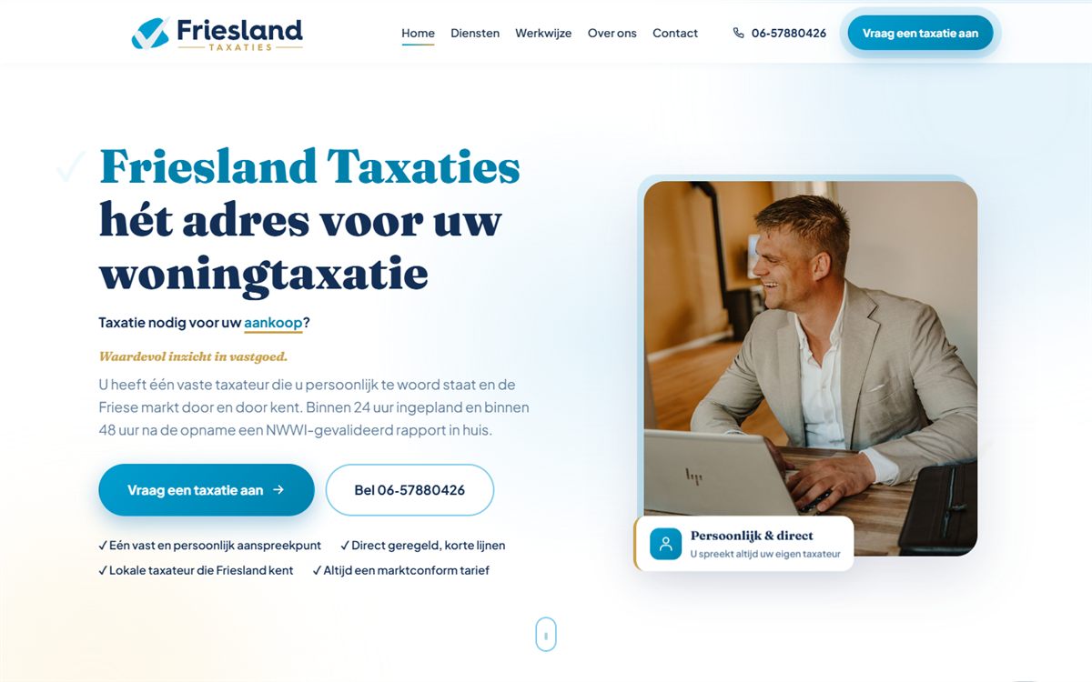 De nieuwe website van Friesland Taxaties