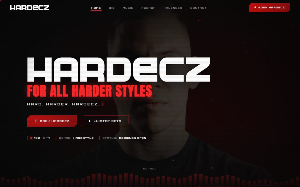 Homepagina van de HARDECZ-website