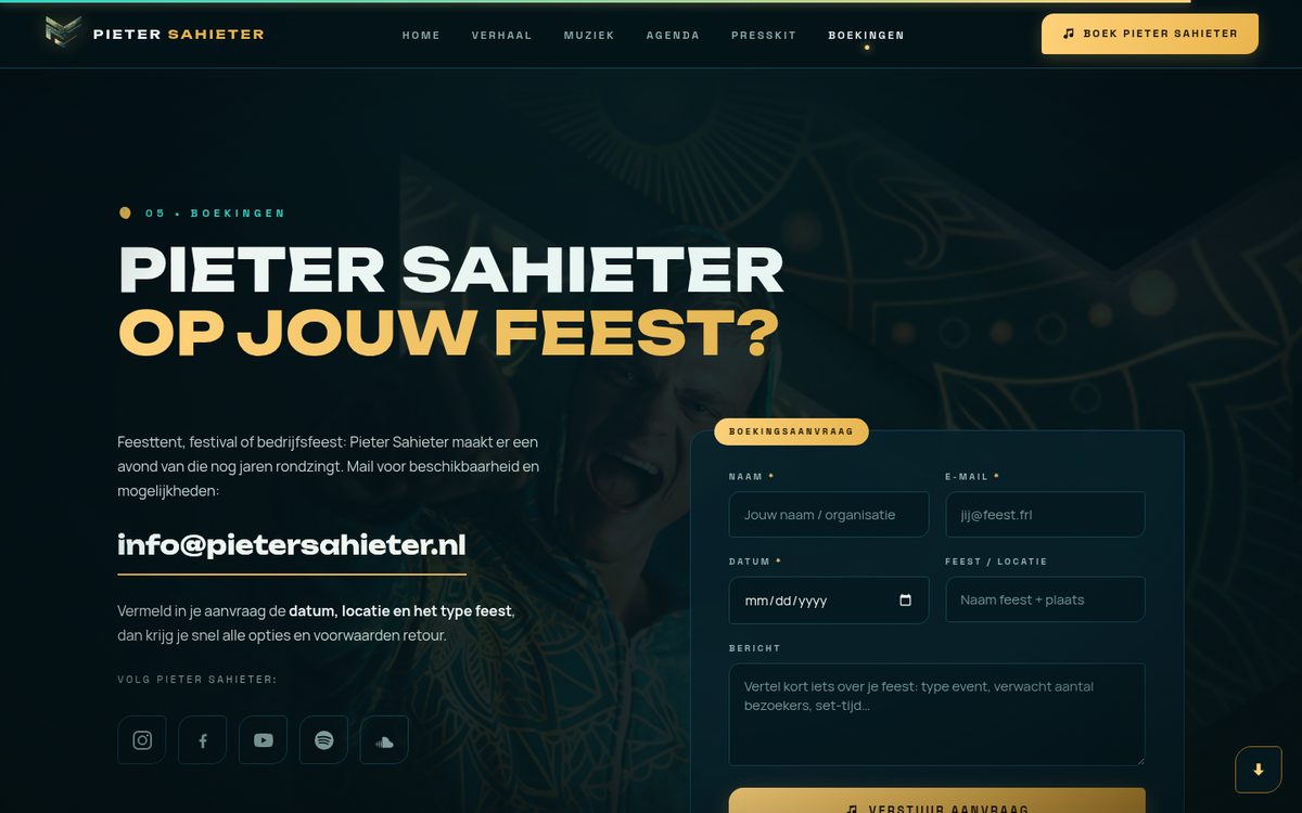 Het boekingsformulier