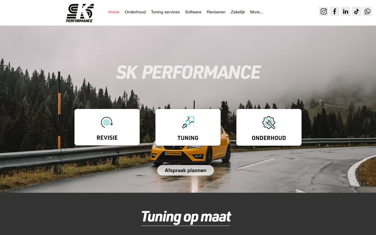 De oude website van SK Performance